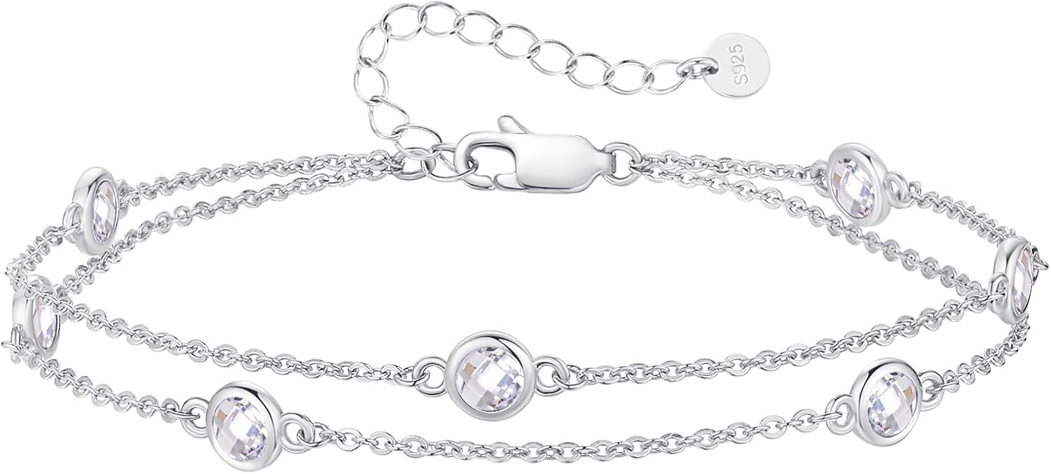 Thumbnail 6 de Louisa Secret Bracciale Donna in Argento 925 con Zirconi – Design multistrato regolabile