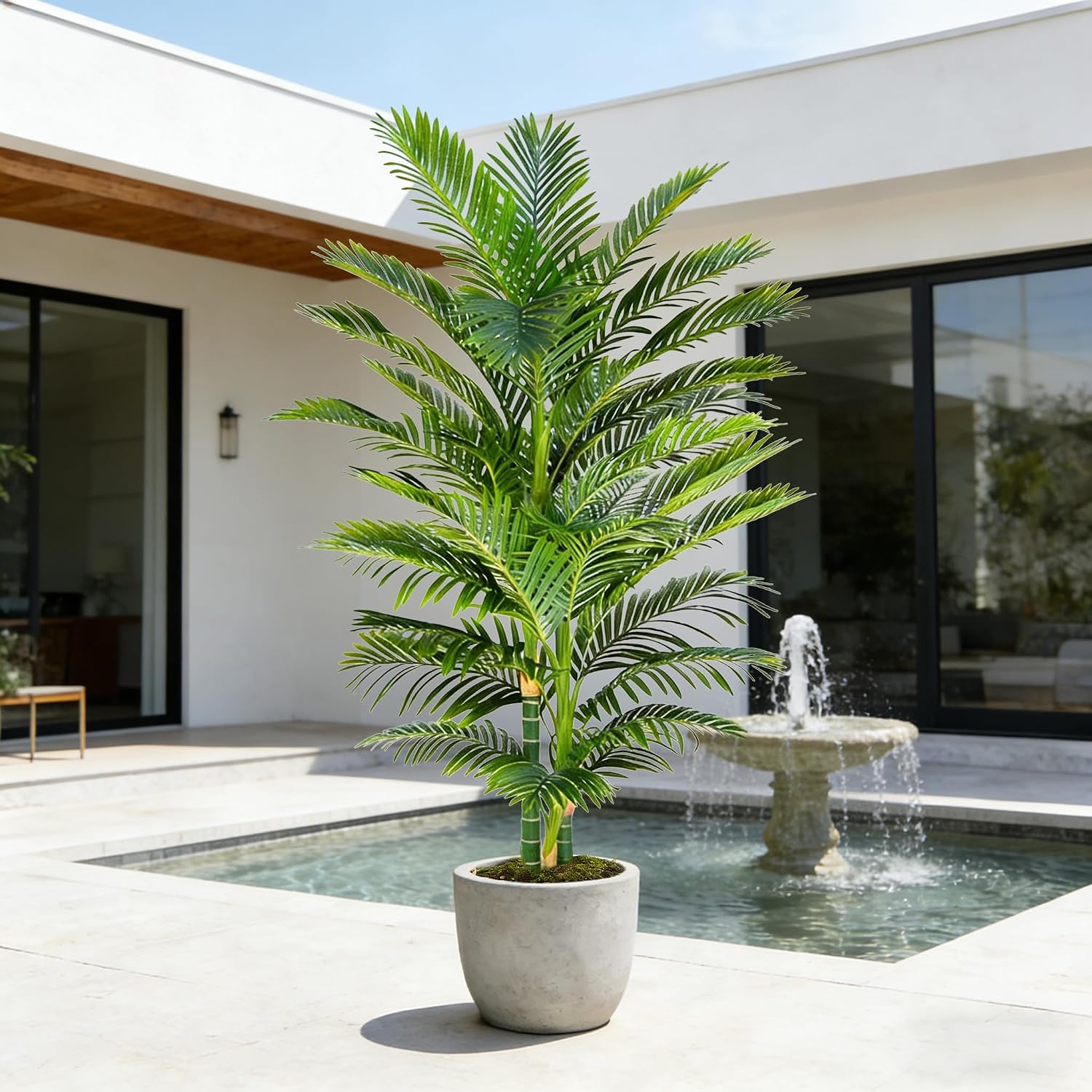 Detalle de TXABL Künstliche Goldene Palme 210 cm