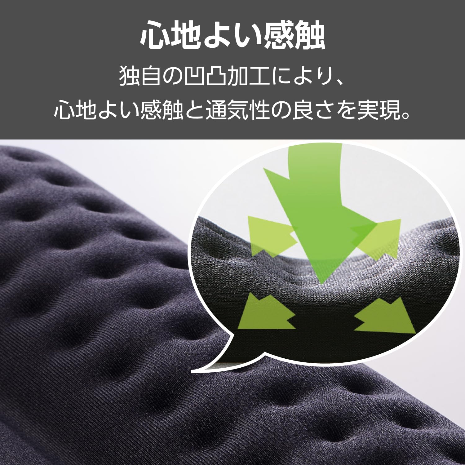 Detalle 2 de エレコム COMFY MP-ACF001WBK リストレスト一体型ワイドマウスパッド ブラック