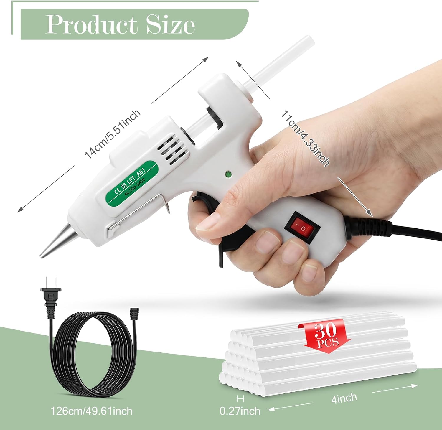 Thumbnail 5 de Krightlink Mini Hot Glue Gun Kit with 30 Glue Sticks (20W)