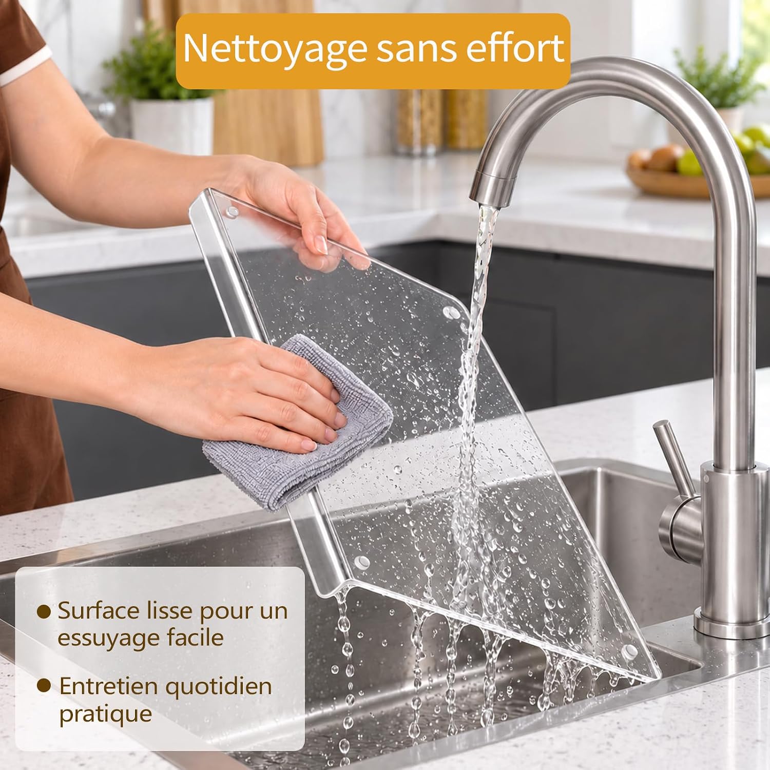 Detalle de Divove cuttingboard-O3-45X40 acryl snijplank 45 x 40 cm, transparant