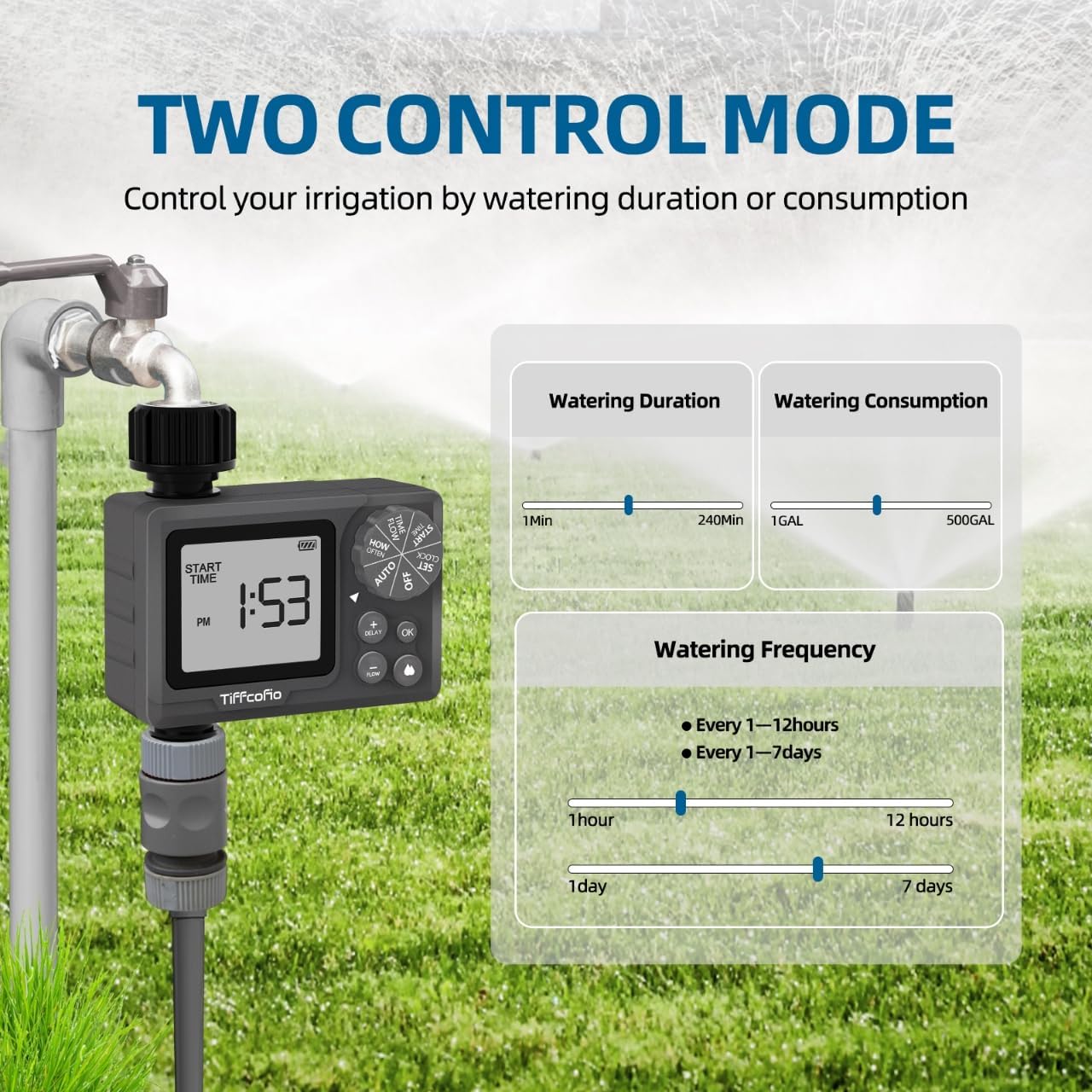 Detalle de New Programmable Water Volume Control Sprinkler Timer by Tiffcofio