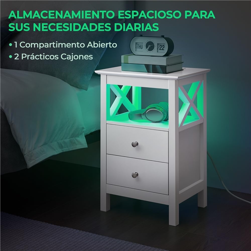 Thumbnail 6 de Yaheetech Mesitas de Noche 40x30x60 cm