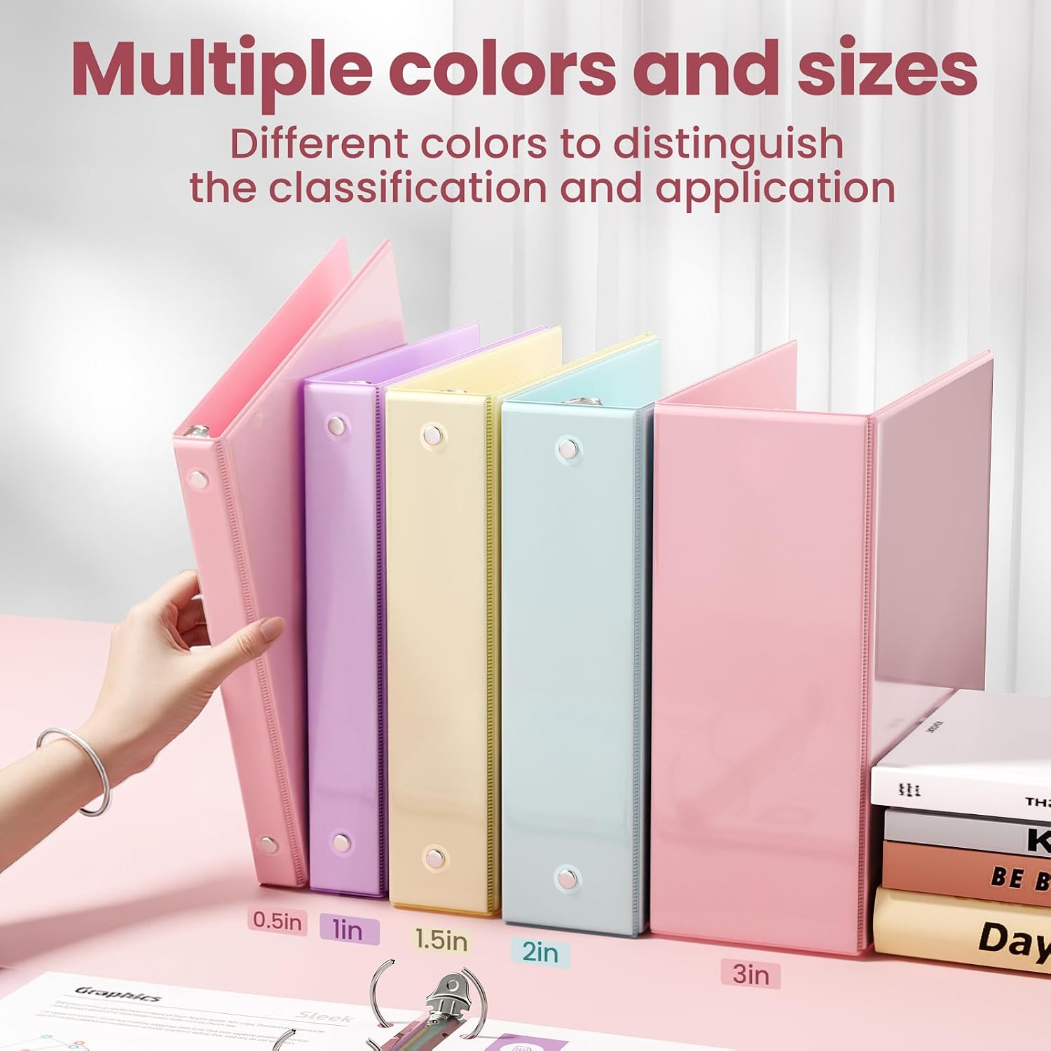 Detalle de SUNEE 3-Ring Binder, 1-Inch