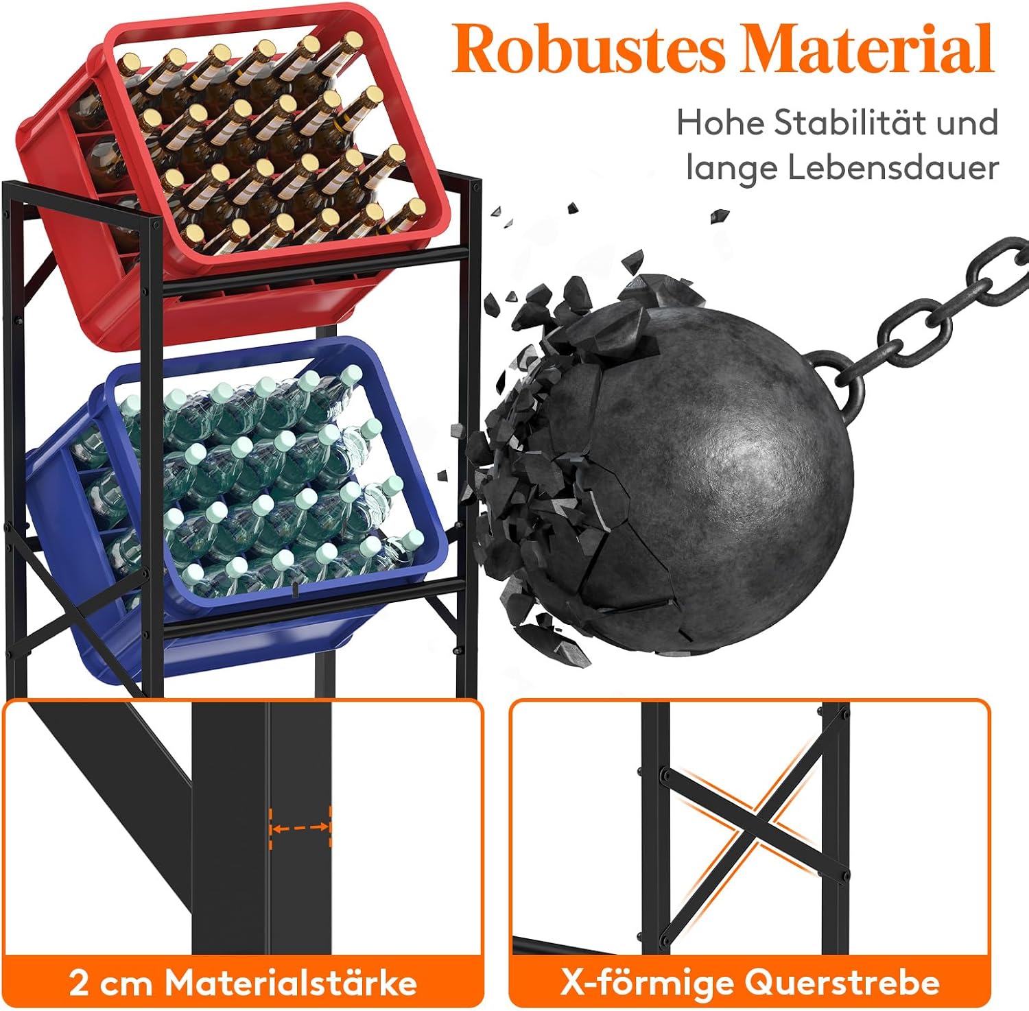 Thumbnail 2 de Lifewit Getränkekistenregal 3 Kisten