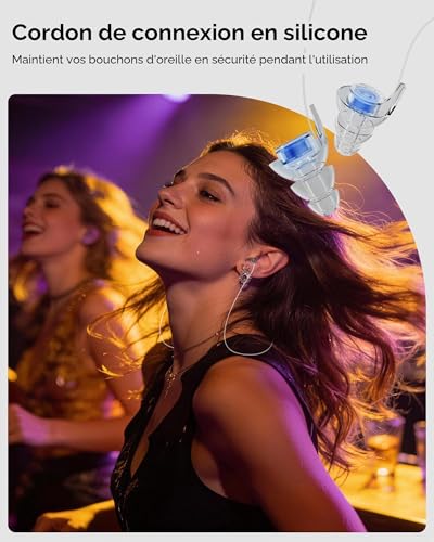 Thumbnail 4 de Eargrace Bouchon Oreille Concert – 2 paires réutilisables avec réduction de bruit 23 dB pour Musiciens, DJ, Festivals et événements bruyants