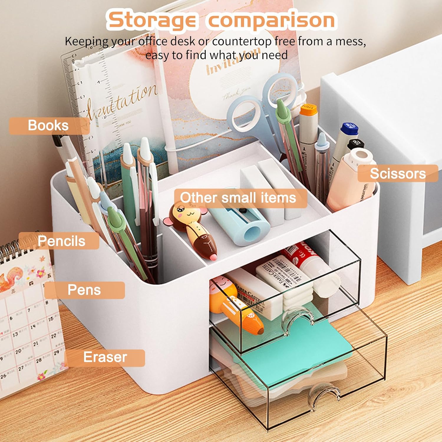 Thumbnail 1 de Cayxenful desk organiser with drawers