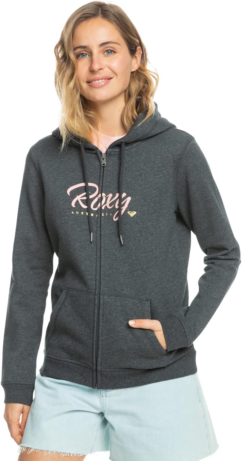 Detalle de Roxy Itia Zip Signature Maglione Donna – Felpa cappuccio con tasca a marsupio