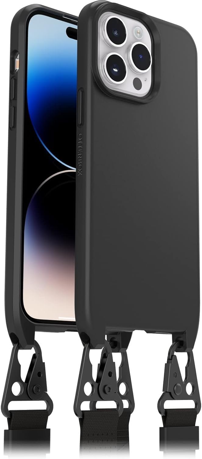 Detalle 2 de Otterbox Cover React Lanyard con MagSafe per iPhone 14 Plus (custodia sottile antishock con cordino) nera