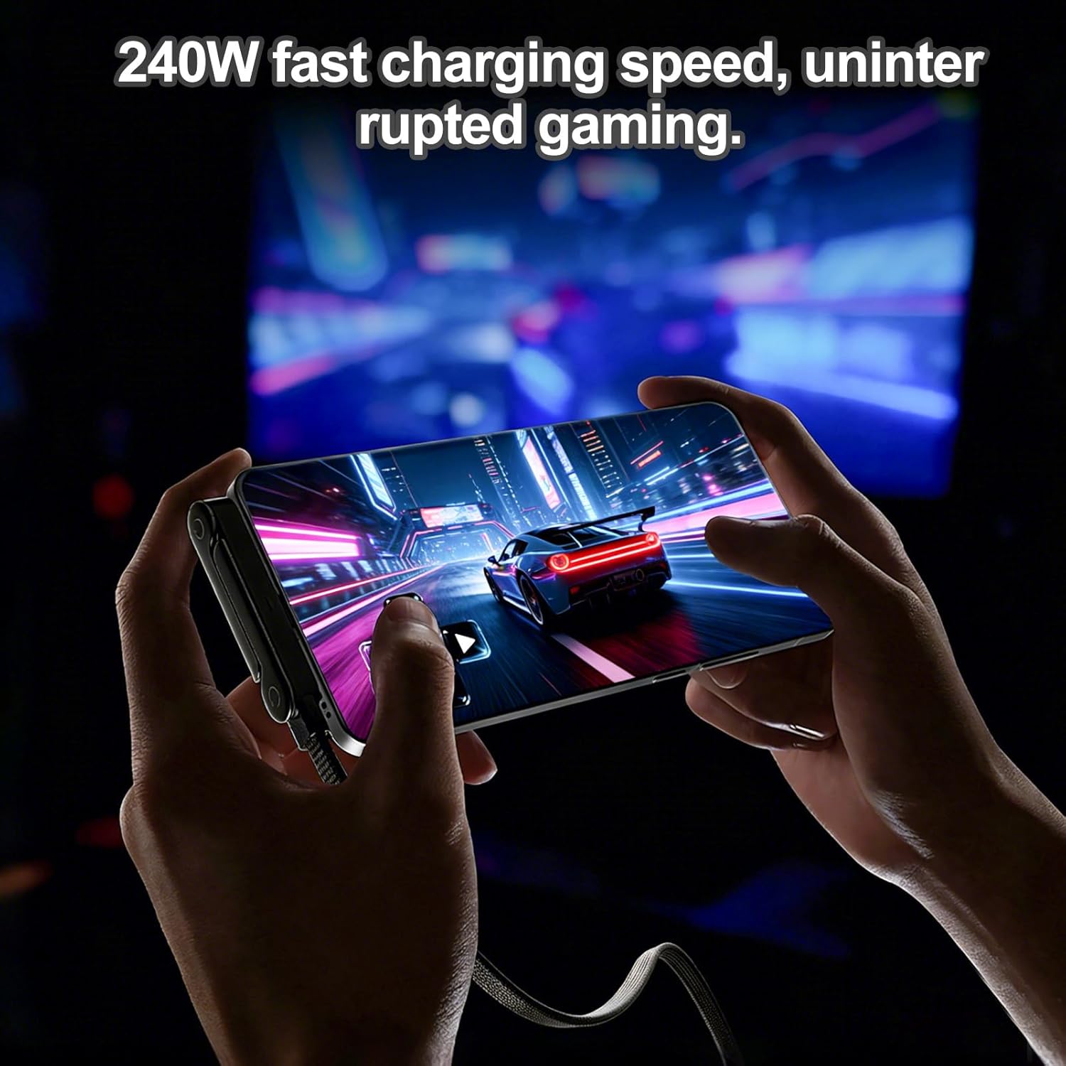 Thumbnail 6 de Noaya 2-in-1 Invisible Stand Charging Cable (240W) USB-C to USB-C with foldable stand – 1.5m braided cable