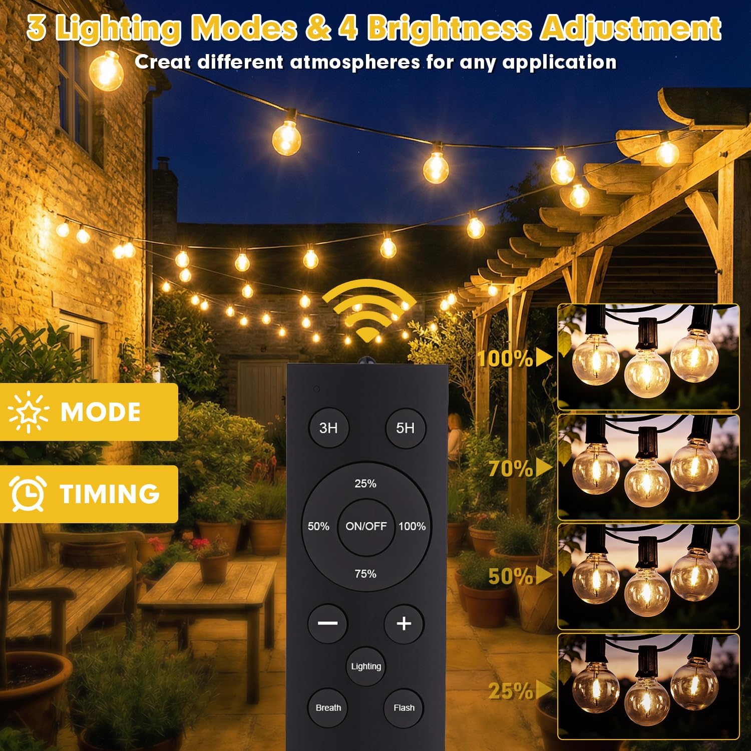 Thumbnail 2 de Warlisou Solar String Lights 45.9ft Outdoor