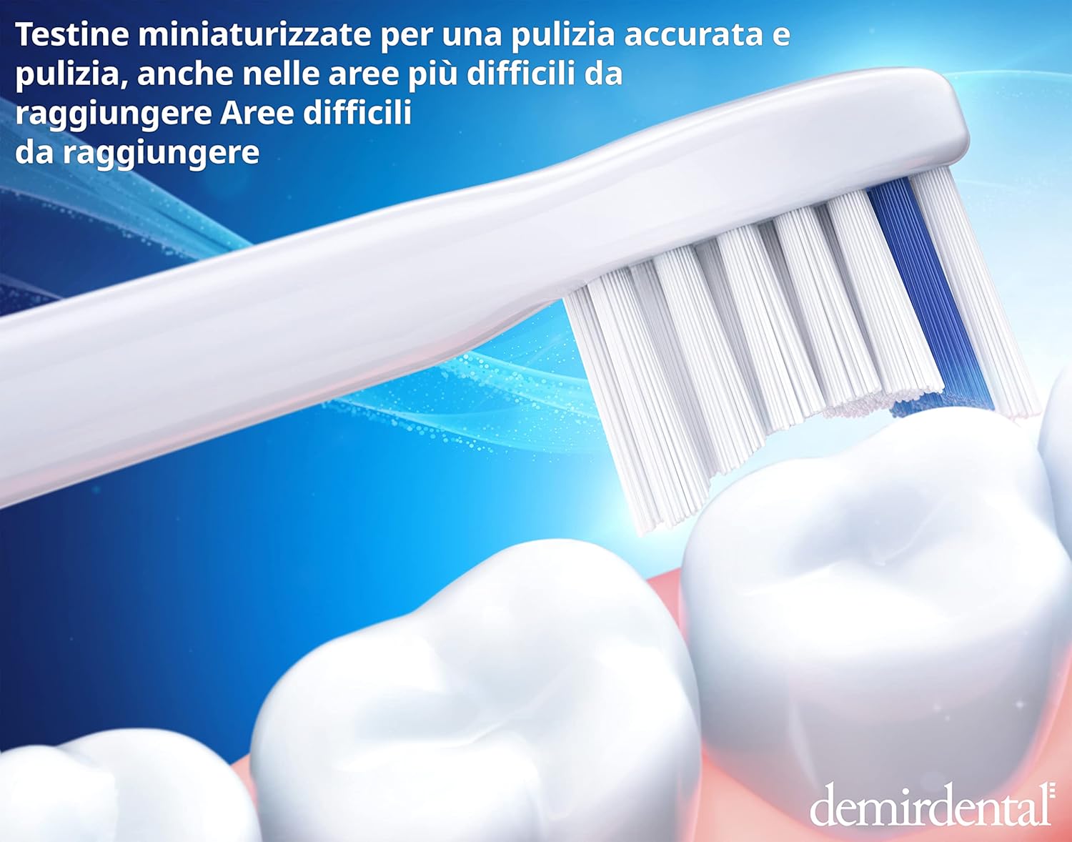 Thumbnail 2 de 8 Pack testine demirdental compatibili Philips Sonicare HX6088e (Mini, Extra Morbido, Bianco)