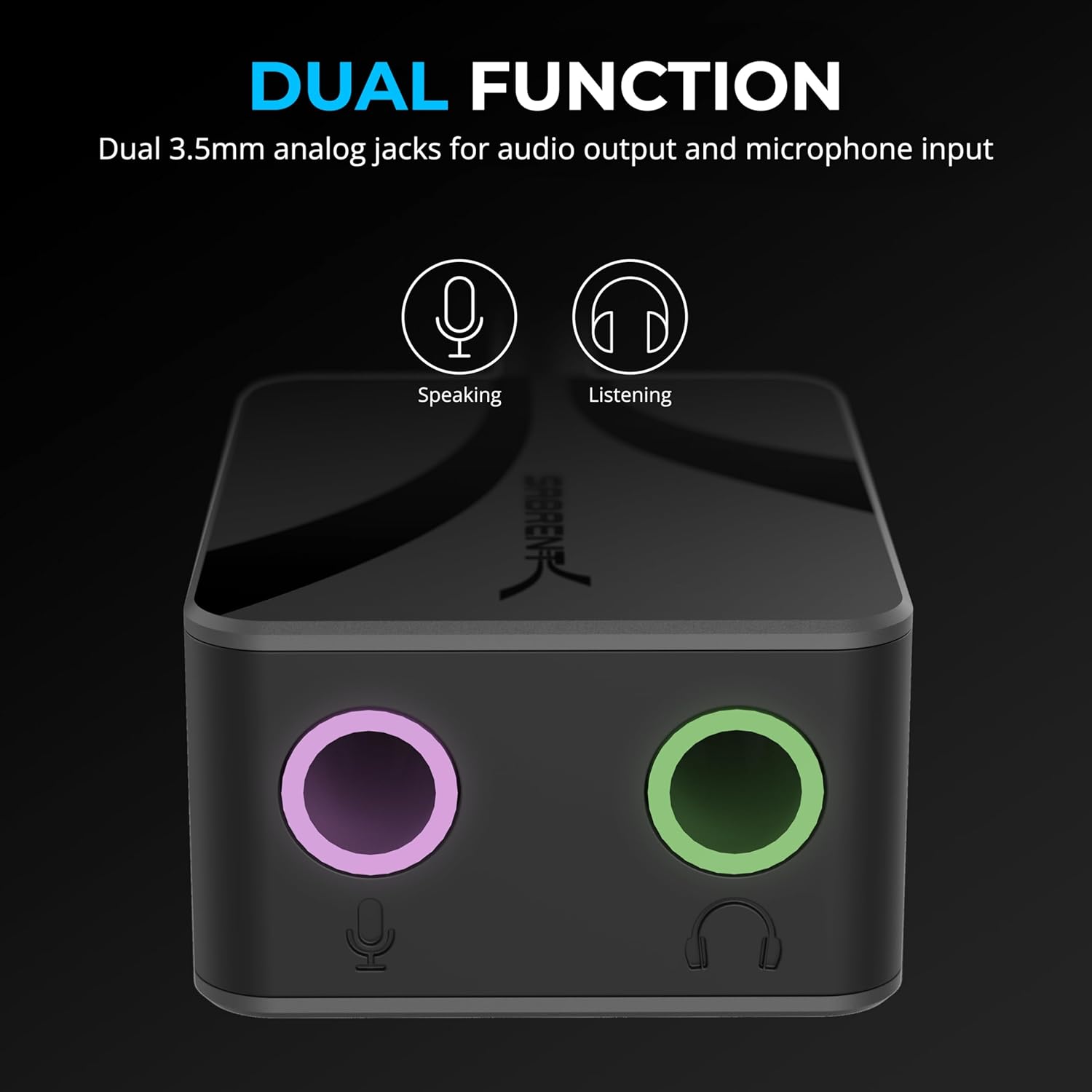 Thumbnail 2 de SABRENT USB-C to 3.5mm Audio Adapter, 24-bit