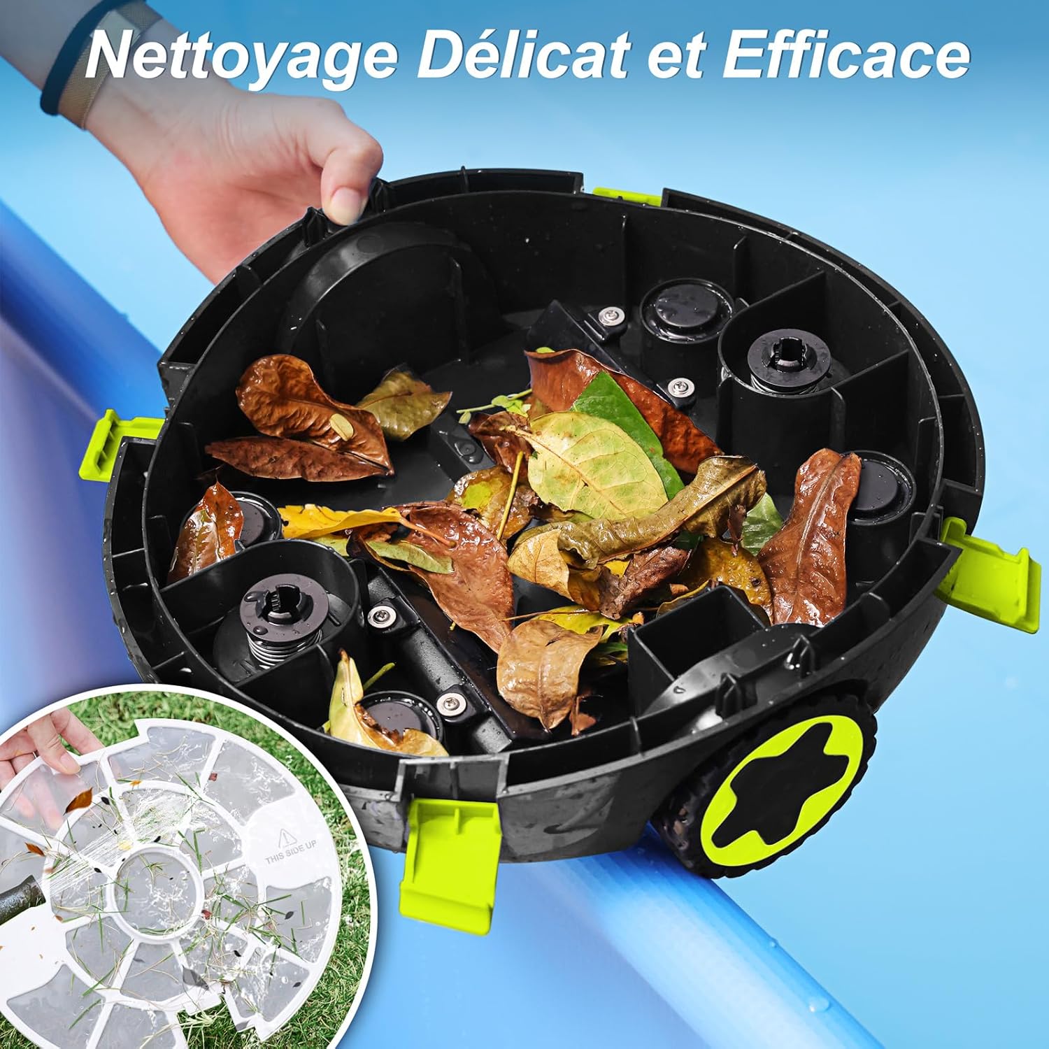 Detalle de MEDOXA Robot de Piscine sans Fil Y20 – Nettoyage autonome pour piscines hors-sol et enterrées jusqu’à 110 m²