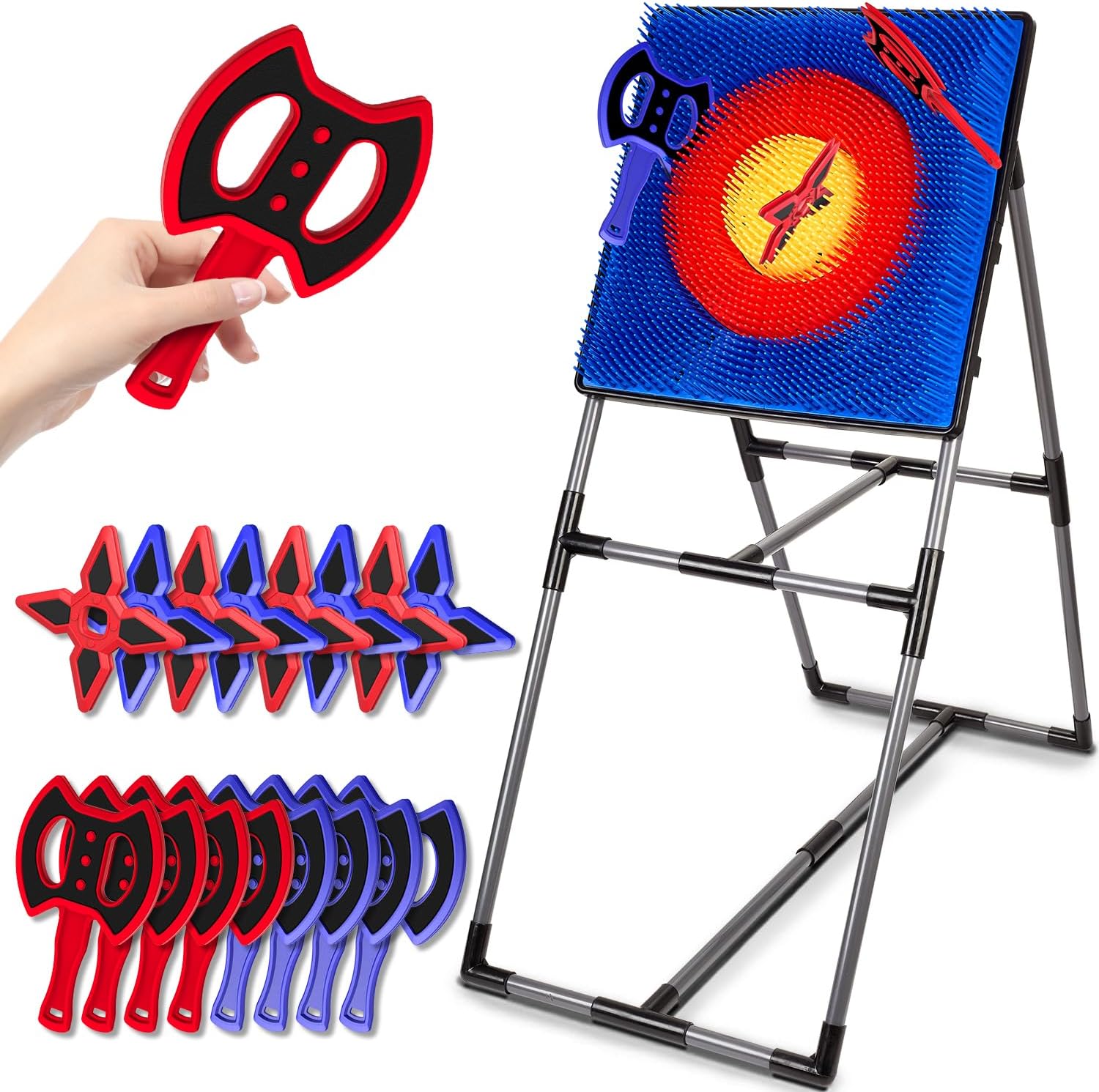 Folimix Axe Throwing Game for Backyard – axe throwing target set with lawn dart option (16 pieces)