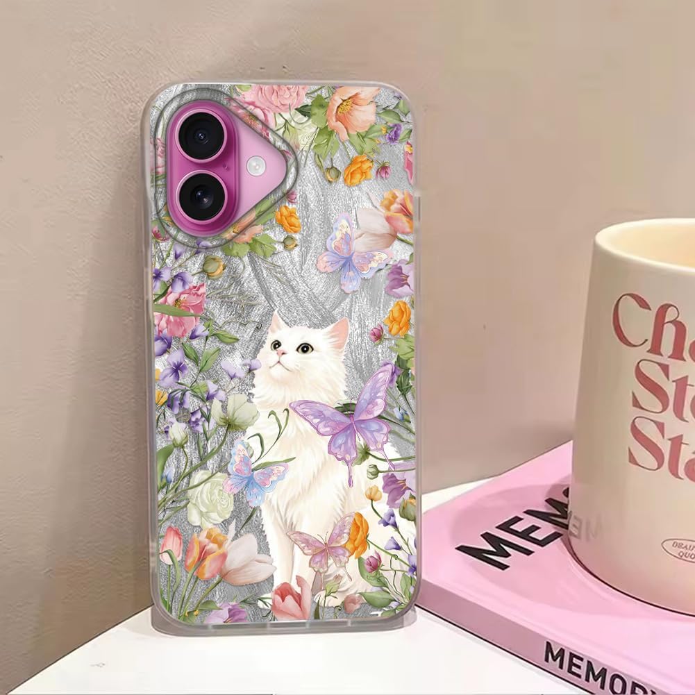 Thumbnail 5 de Tedyhulle Hülle für iPhone 16 6,1" – Blumenkatze TPU-Silikon Hülle