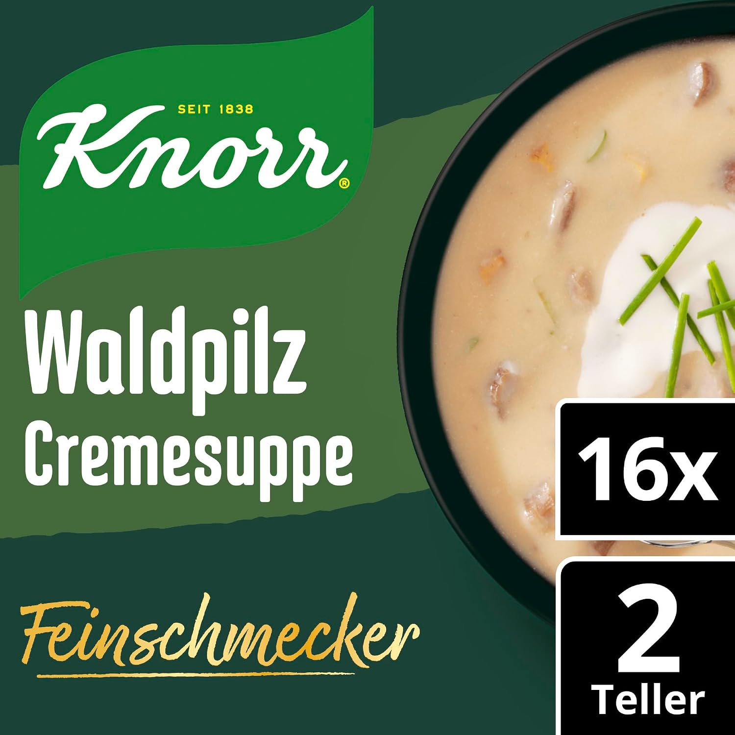Detalle de Knorr Feinschmecker Waldpilz Cremesuppe – cremig, natürliche Pilzaromen ohne Zusatzstoffe