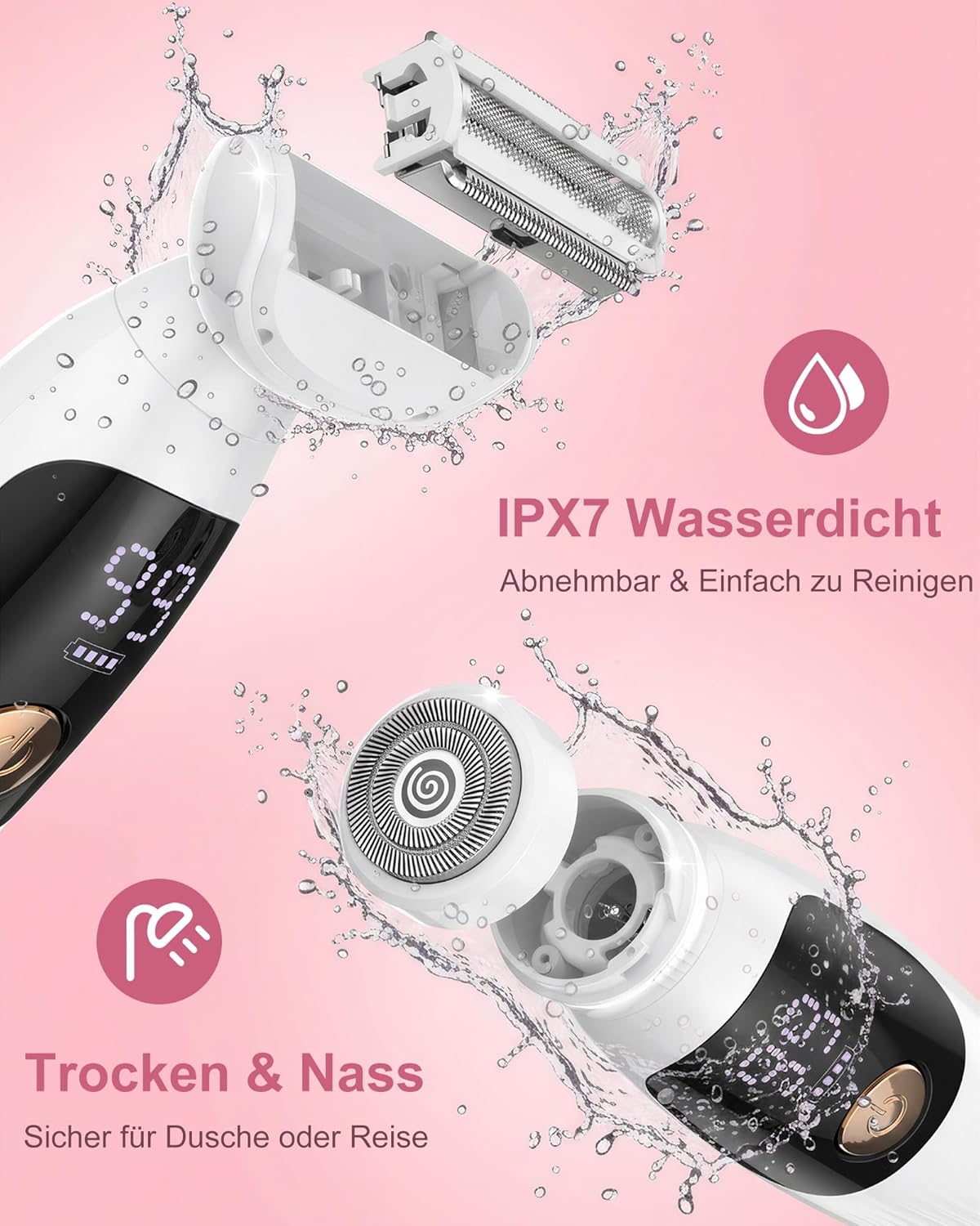 Detalle 1 de Damen Rasierer 3-in-1 IPX7 mit USB