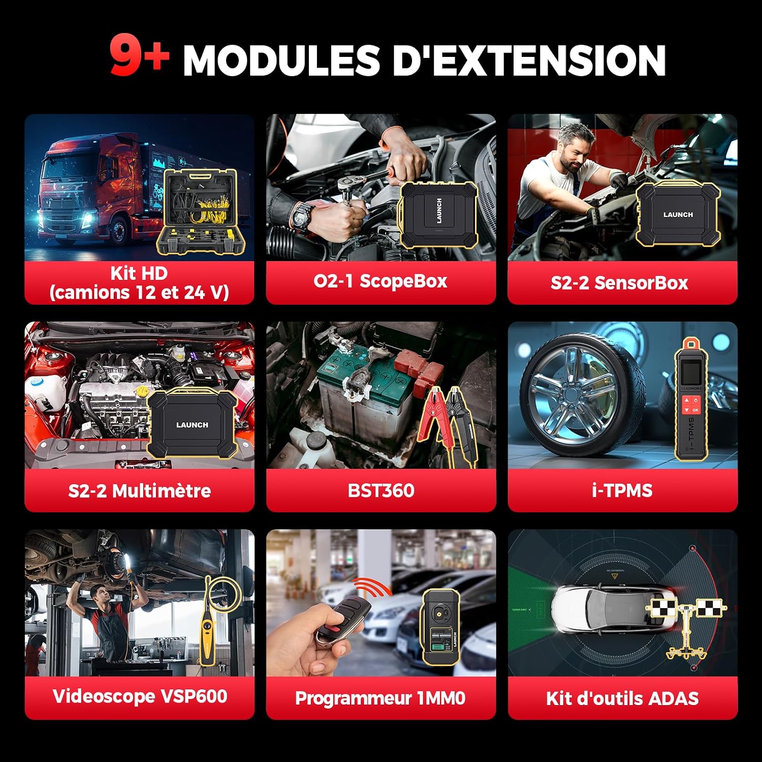 Detalle de LAUNCH X431 V+ Pro 5.0 Valise Diagnostic Auto — Diagnostic bidirectionnel, codage ECU et 55+ services