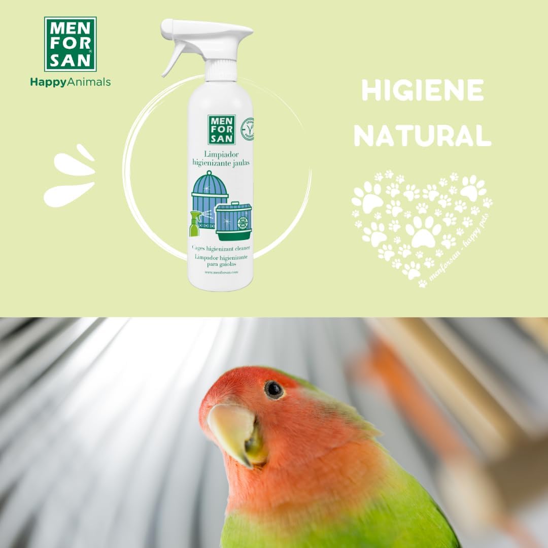 Detalle de MENFORSAN Detergente per Gabbie di Uccelli 750ml: pulizia efficace e sicura per la salute degli uccelli