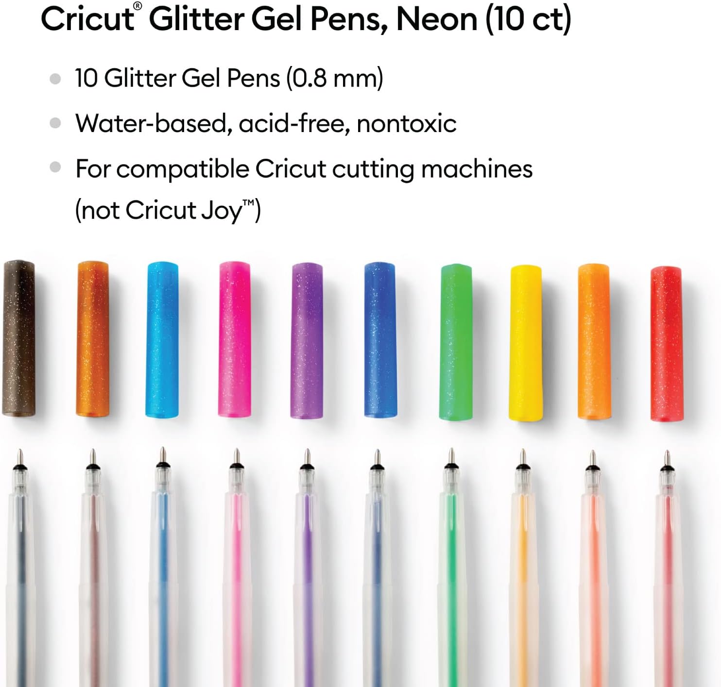Thumbnail 2 de Cricut Set di penna gel glitter Arcobaleno 0,8 mm - 10 pezzi per Explore e Maker