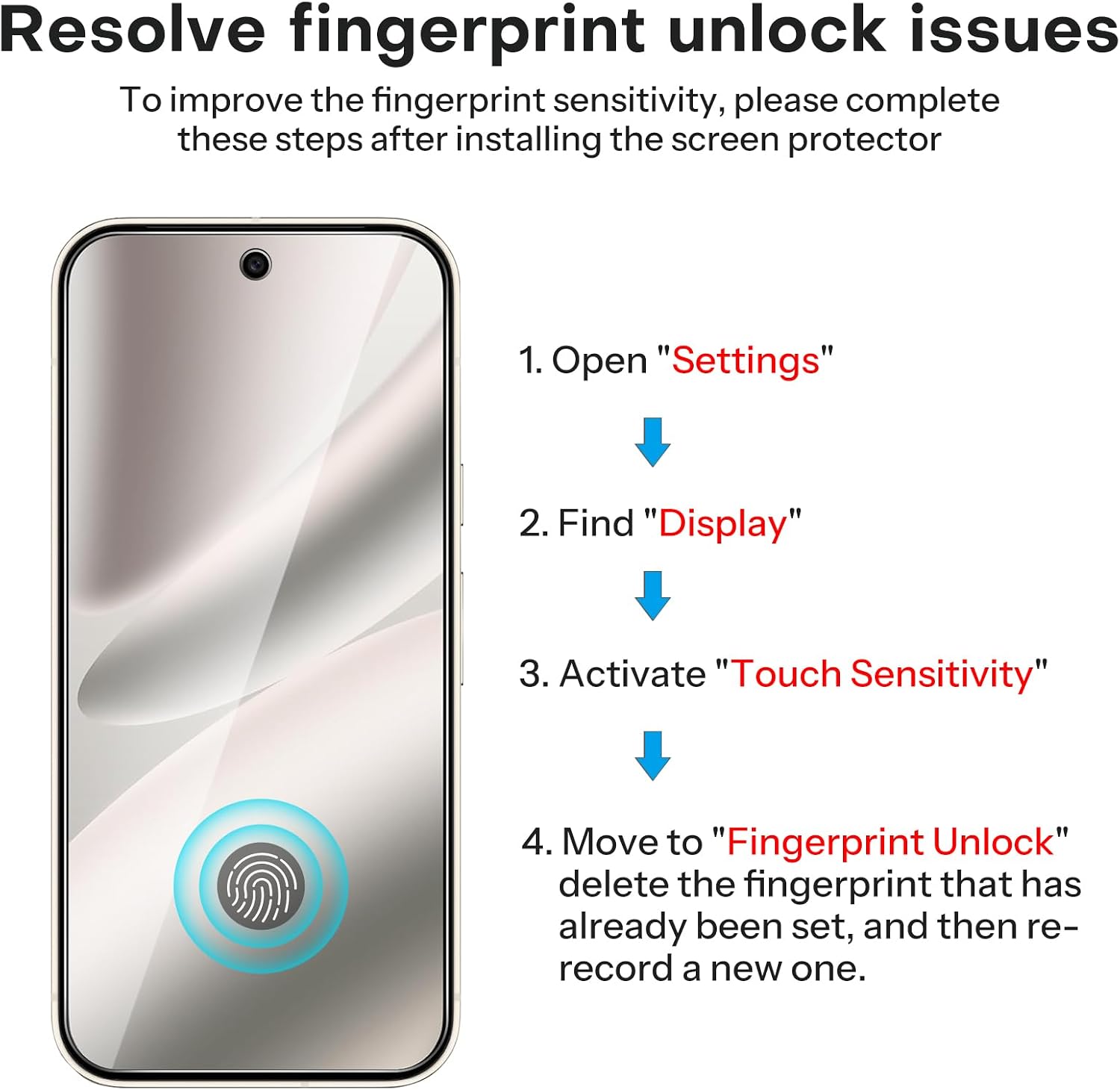 Detalle de OMOTON Pixel 10 Pro tempered glass screen protector 6.3"