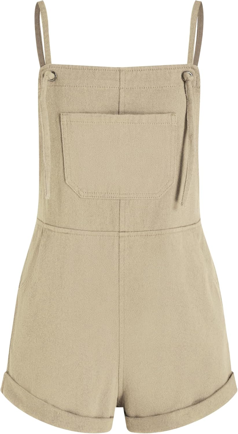 Detalle 2 de CIDER Women's Denim Overalls Romper: Adjustable Straps, Loose-Fit Shorts with Pockets