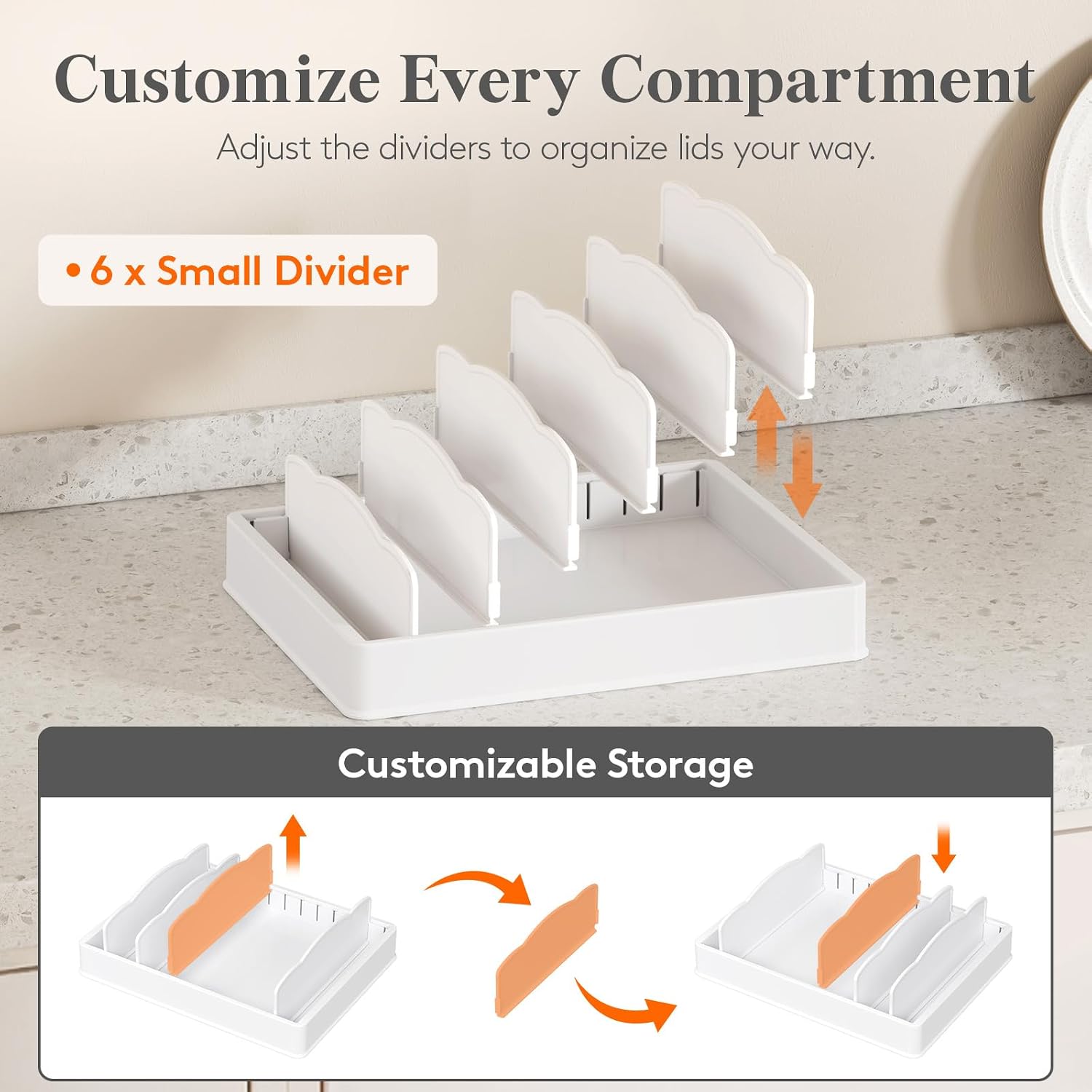 Thumbnail 4 de Lifewit Adjustable Lid Organizers, 6 Dividers ⚙