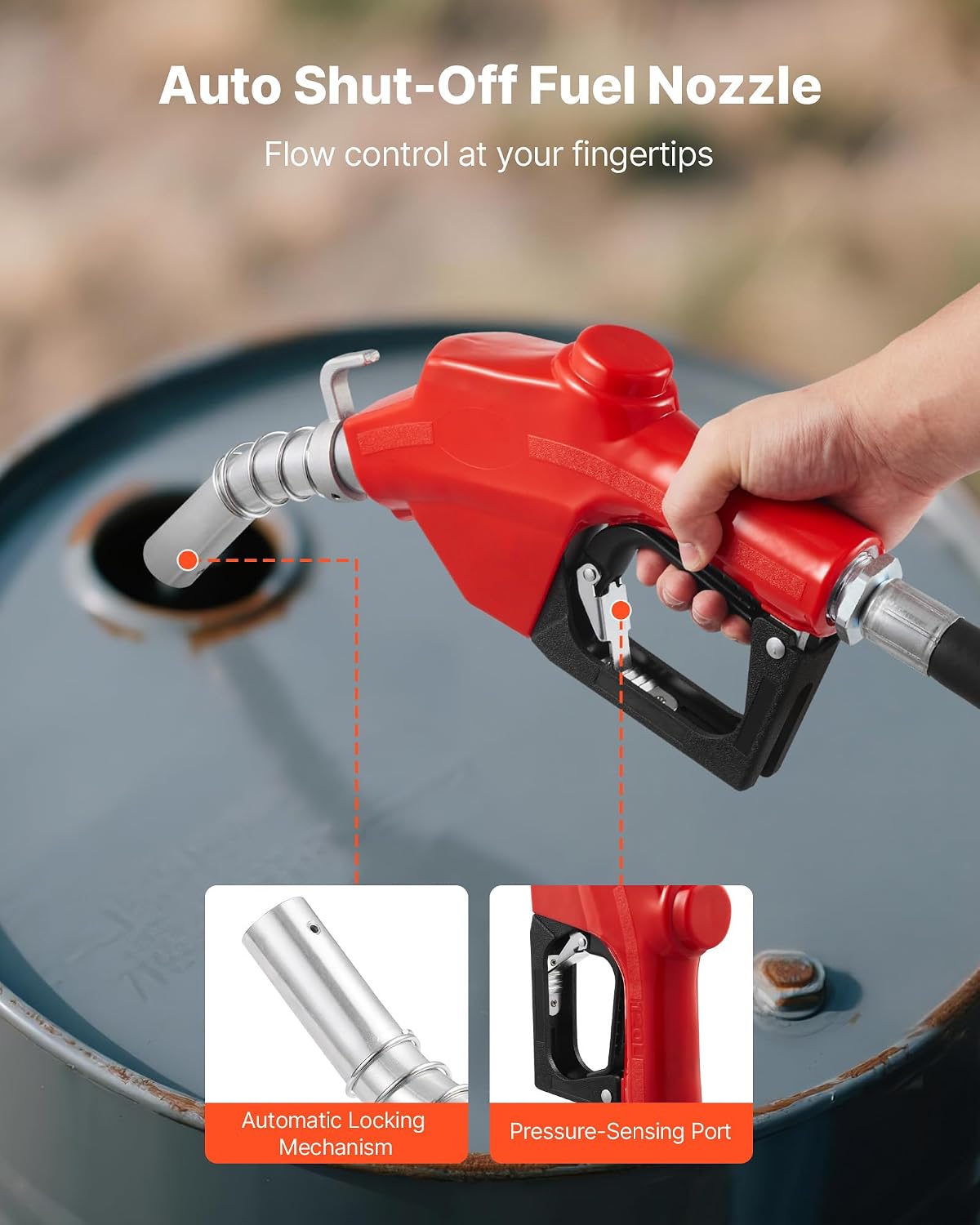 Thumbnail 3 de VEVOR Pompe Transfert Carburant 230 V CA – 76 L/min, kit complet (diesel, essence, kérosène, biodiesel)