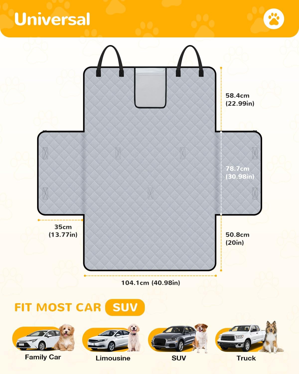 Detalle 2 de Lekespring Waterproof Car Boot Liner – Heavy Duty Quilted Trunk Mat (Grey)
