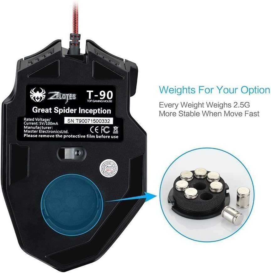 Detalle de zelotes Mouse Gaming Cablata 9200 DPI