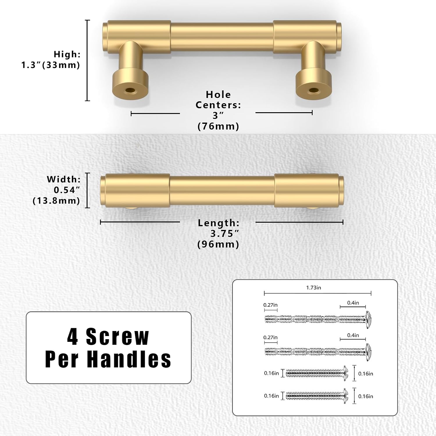 Detalle 2 de Asimerdeco Cabinet Pulls, 3-Inch Center-to-Center