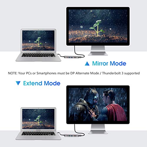 Thumbnail 2 de DEMKICO Hub USB Tipo C 6 en 1 con HDMI 4K, lector SD/TF, USB 3.0/2.0 y PD 100 W