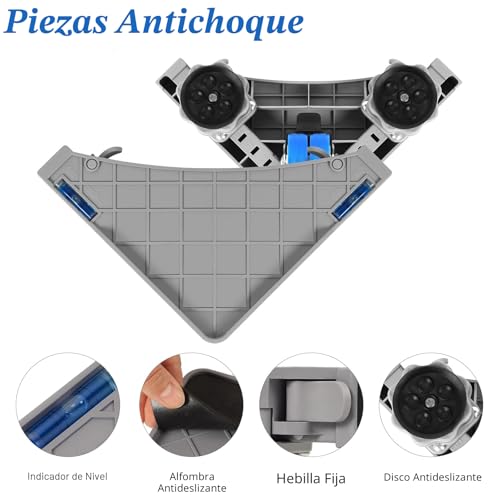Detalle de Base para lavadora con 8 patas y 4 ruedas de WUFANC: soporte estable para lavadora/secadora