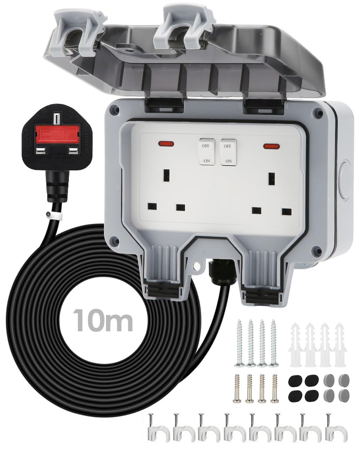 Detalle de Zenmos Double Outdoor Socket 10m extension lead 🌐