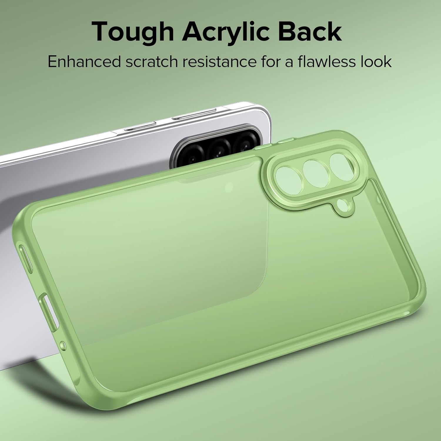 Thumbnail 6 de ivoler 3 in 1 Case for Samsung Galaxy A17 4G/5G with 2 Tempered Glass Pieces, Military Protection (Transparent) – Light Green