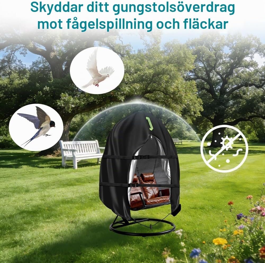 Detalle 2 de ANOMM hängstolsöverdrag för dubbelstol, 230 x 200 cm i 420D Oxford-tyg