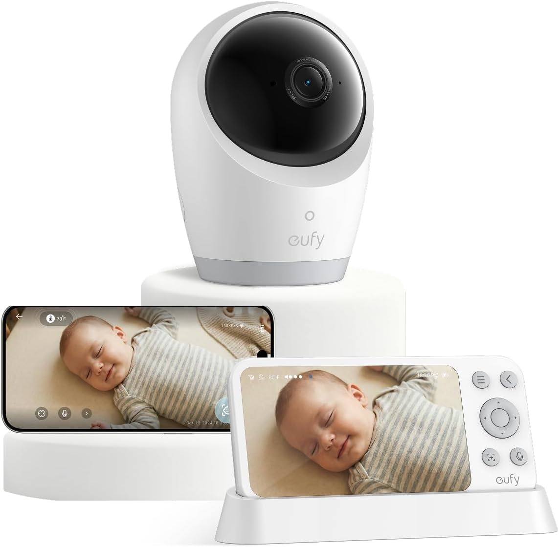Detalle de eufy Security E21 Monitor Bambino 4K UHD con schermo 5" e batteria, Wi‑Fi o connessione locale