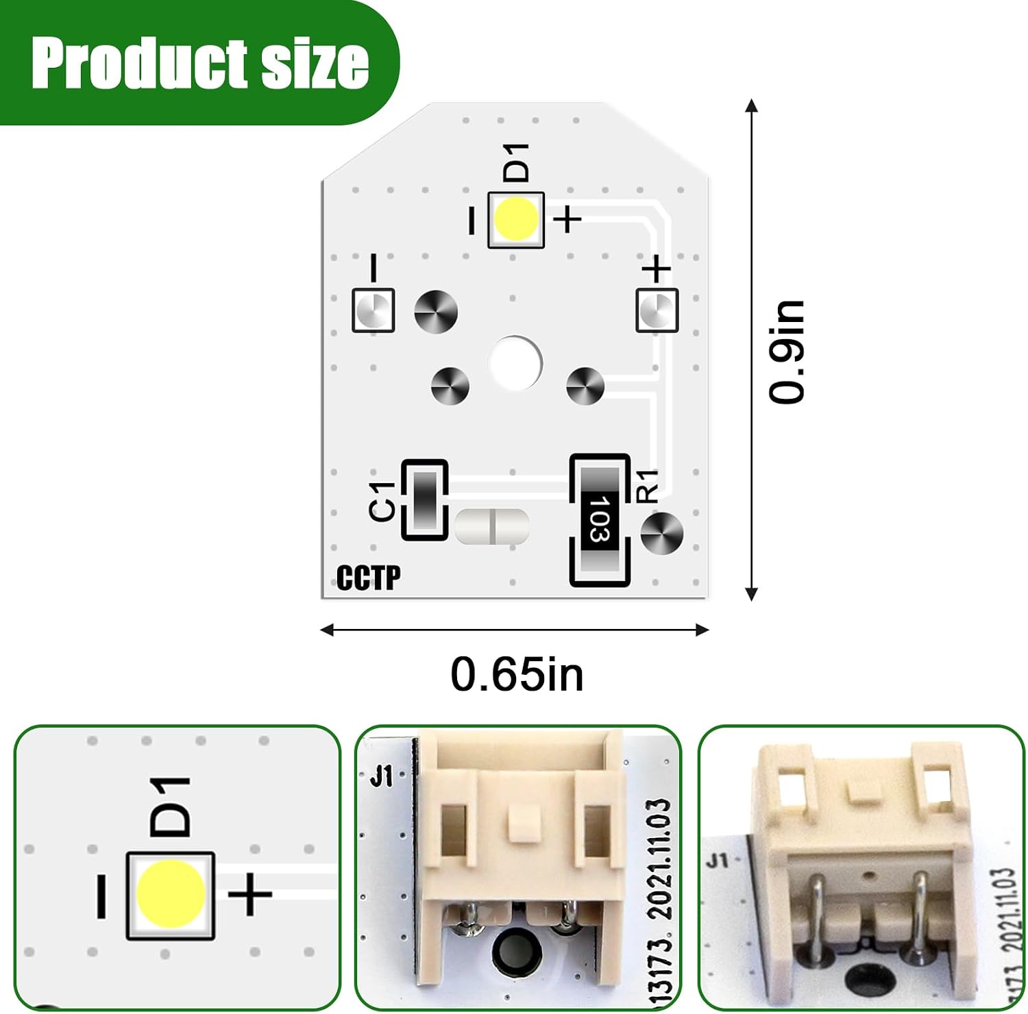 Detalle 1 de CCTP W11527432 LED Refrigerator Light Bulb, WR55X11132 Replacement, 6-Pack
