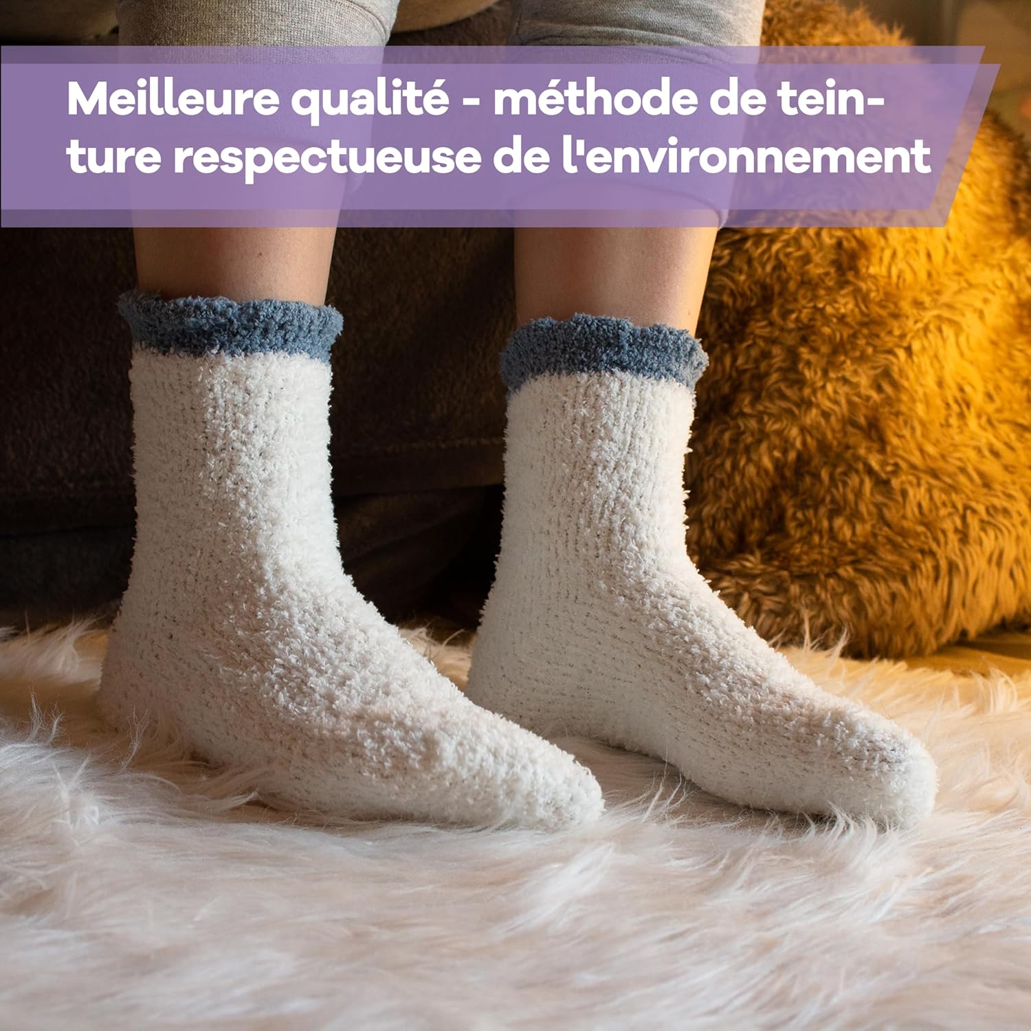Thumbnail 4 de Netrox – Chaussettes douillettes femme, 6 paires, taille 36–42, pelucheuses pour l’intérieur et l’hiver
