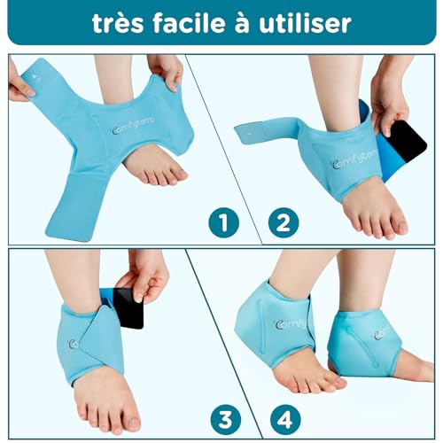 Detalle de Comfytemp 2 Unités Poche de Glace pour le Gonflement de Cheville, Chaud/Froid — Soulagement et Compression Réutilisables