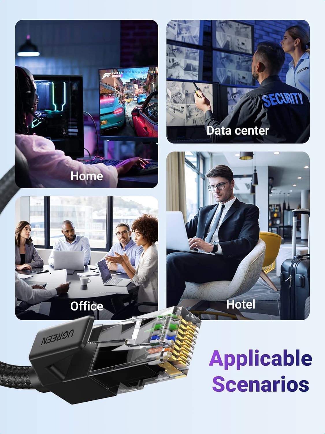 Thumbnail 3 de UGREEN Ethernet Cable 5M (Cat 6) Gigabit RJ45, braided 250MHz, PoE-ready