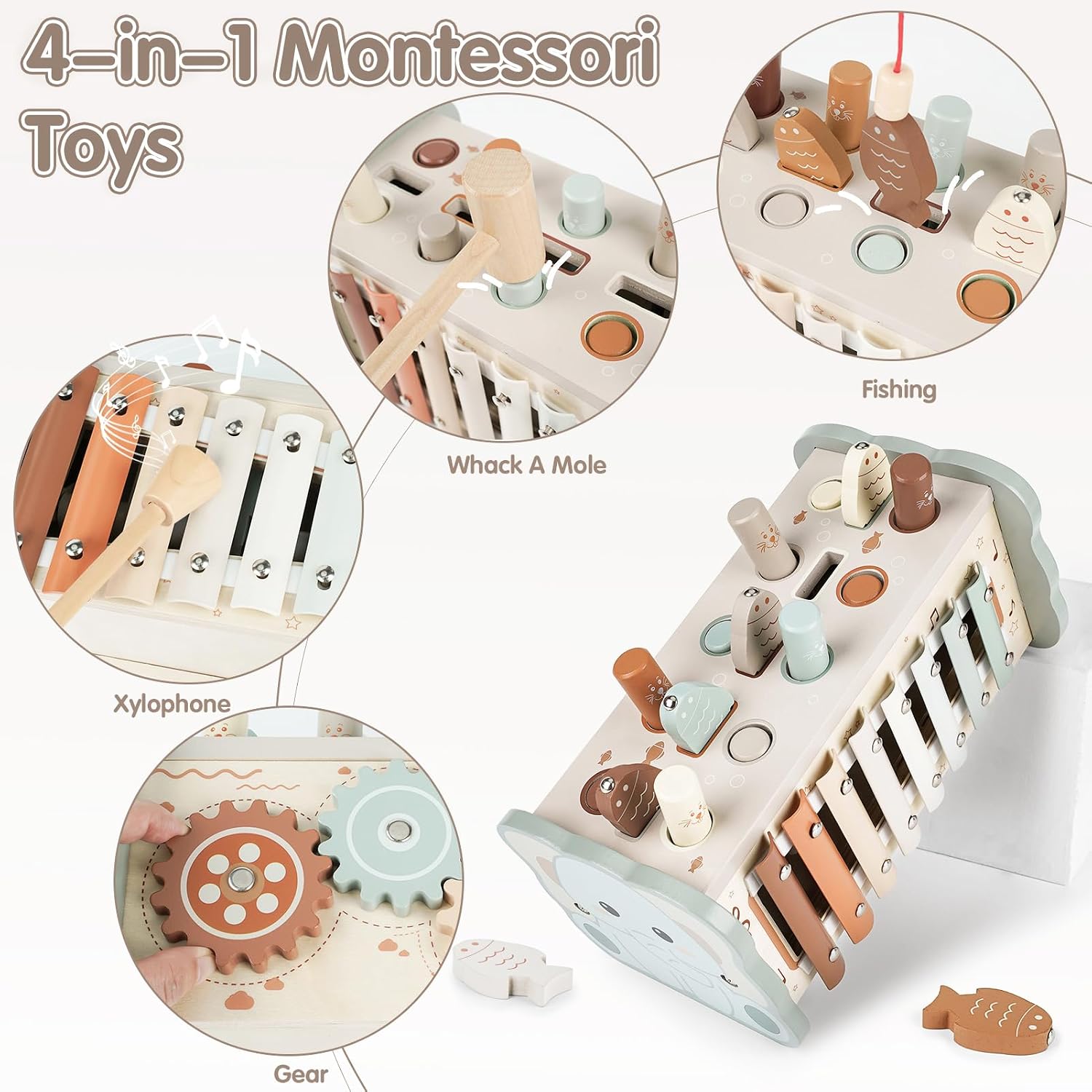 Detalle 2 de DINORUN Montessori Spielzeug 4‑in‑1