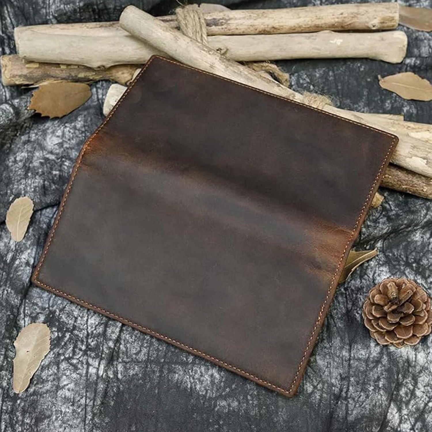 Detalle 2 de LUUFAN men's leather long wallet with 11 card slots