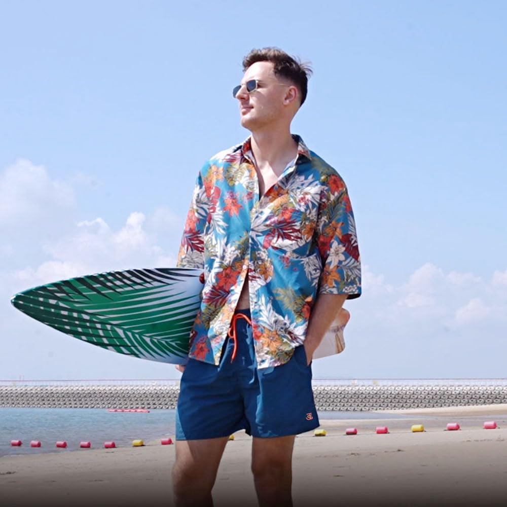 Thumbnail 6 de JustSun Badehose Herren Schnelltrocknend Boardshorts mit Mesh-Futter und Verstellbarem Tunnelzug