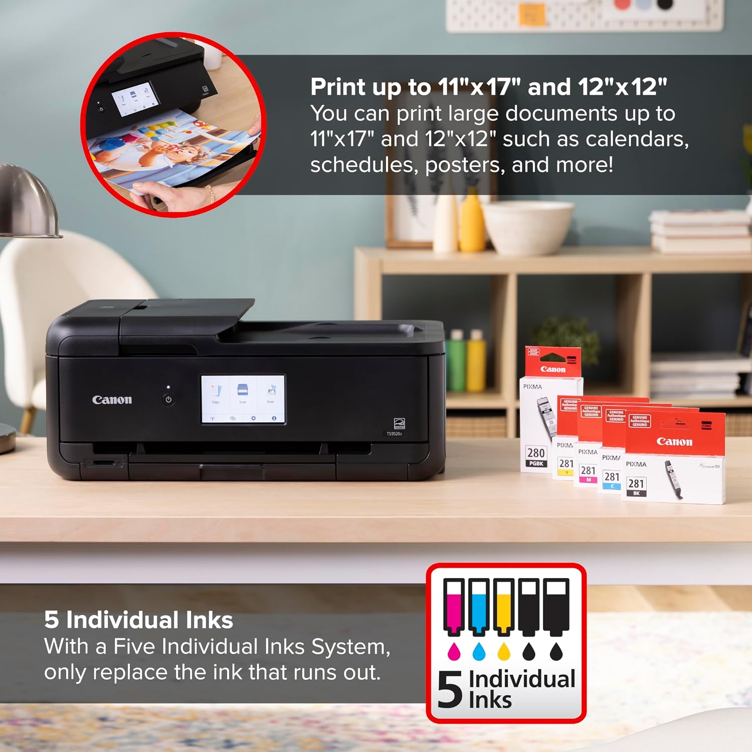 Detalle de Canon All-in-One Inkjet Printer TS9520a