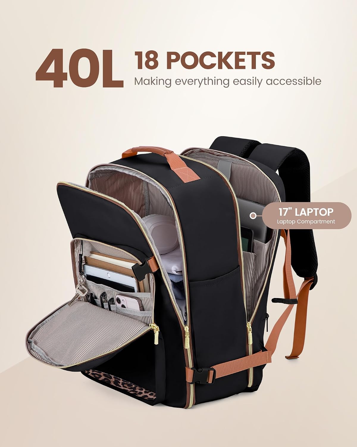 Detalle de LOVEVOOK Travel Backpack 40L