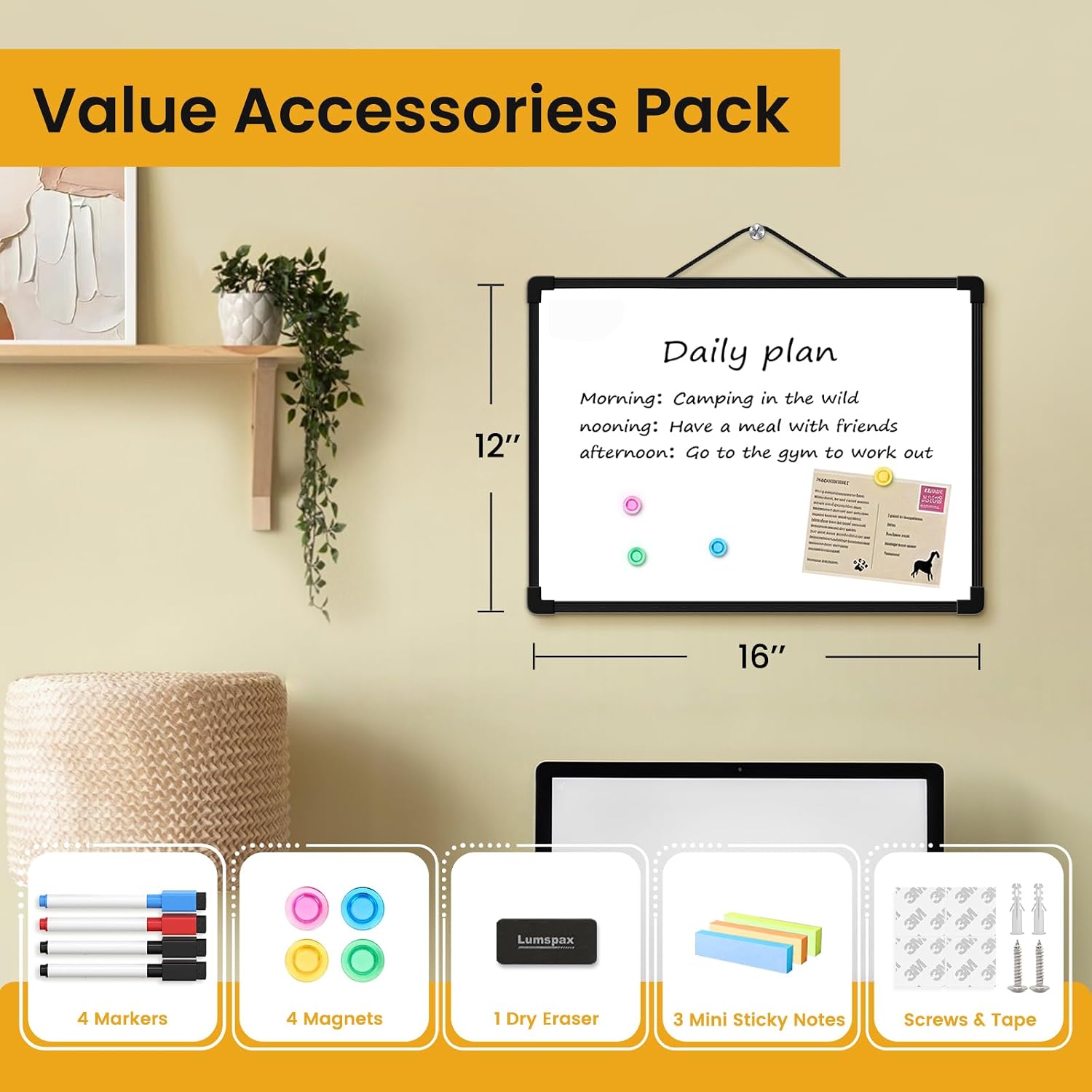 Detalle 2 de Lumspax Double-Sided Dry Erase Board 16" x 12