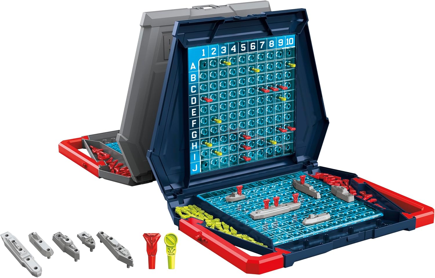 Detalle de Hasbro Gaming Battleship Classic 2人用戦略ボードゲーム、持ち運びやすくサルボ機能を搭載