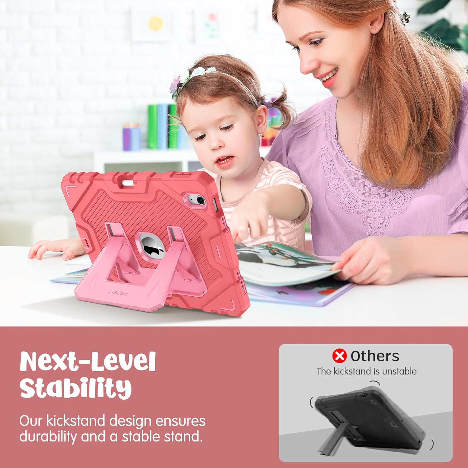 Thumbnail 4 de FINTIE Kids Rugged Case for iPad Air 11-inch (M4 2026 / M3 2025 / M2 2024) with Kickstand – Pink